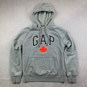 Gap Mens Sweater Small Gray Hoodie Long Sleeve Canada Soft Arch Logo Pullover
